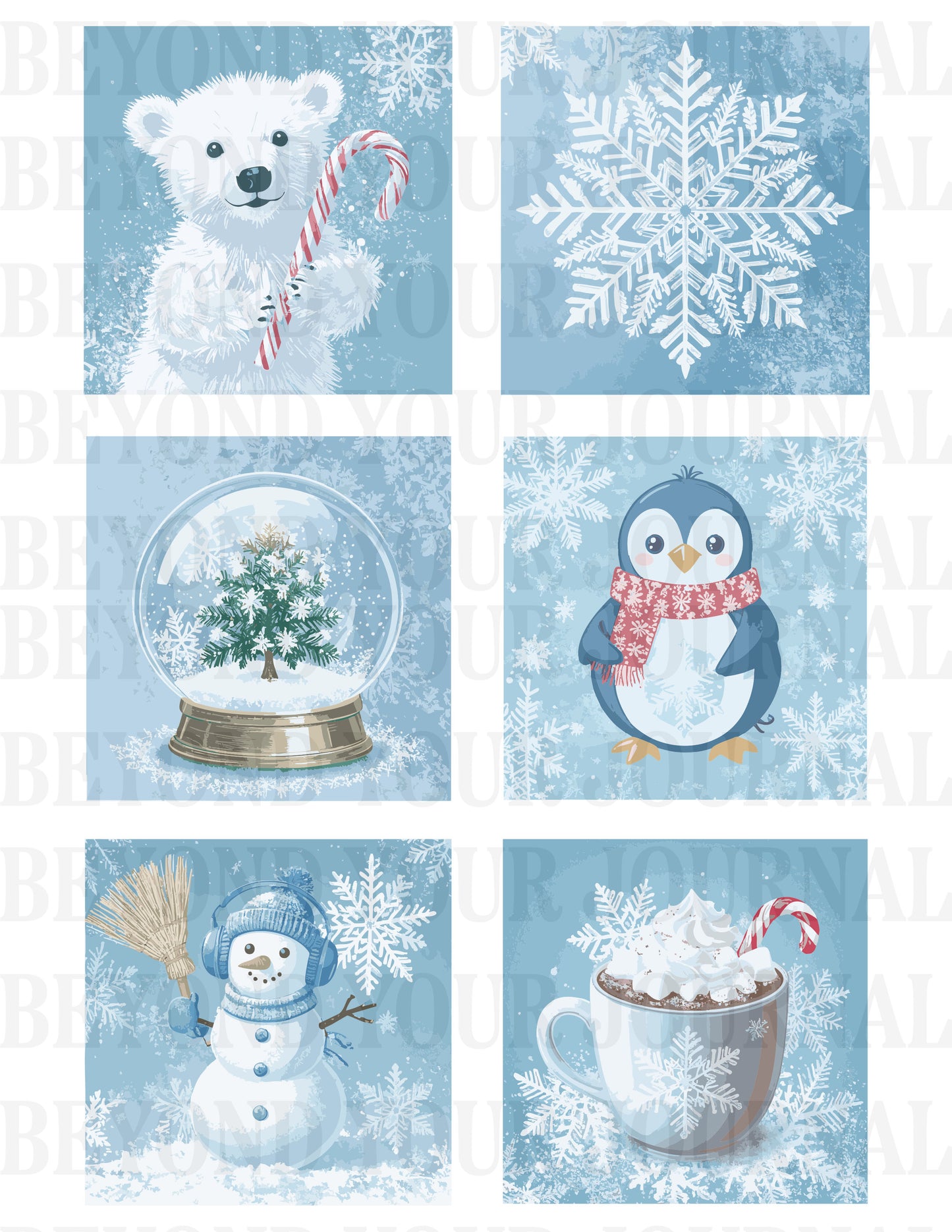 Winter Wonders Printable Large Sticker Set ☕️