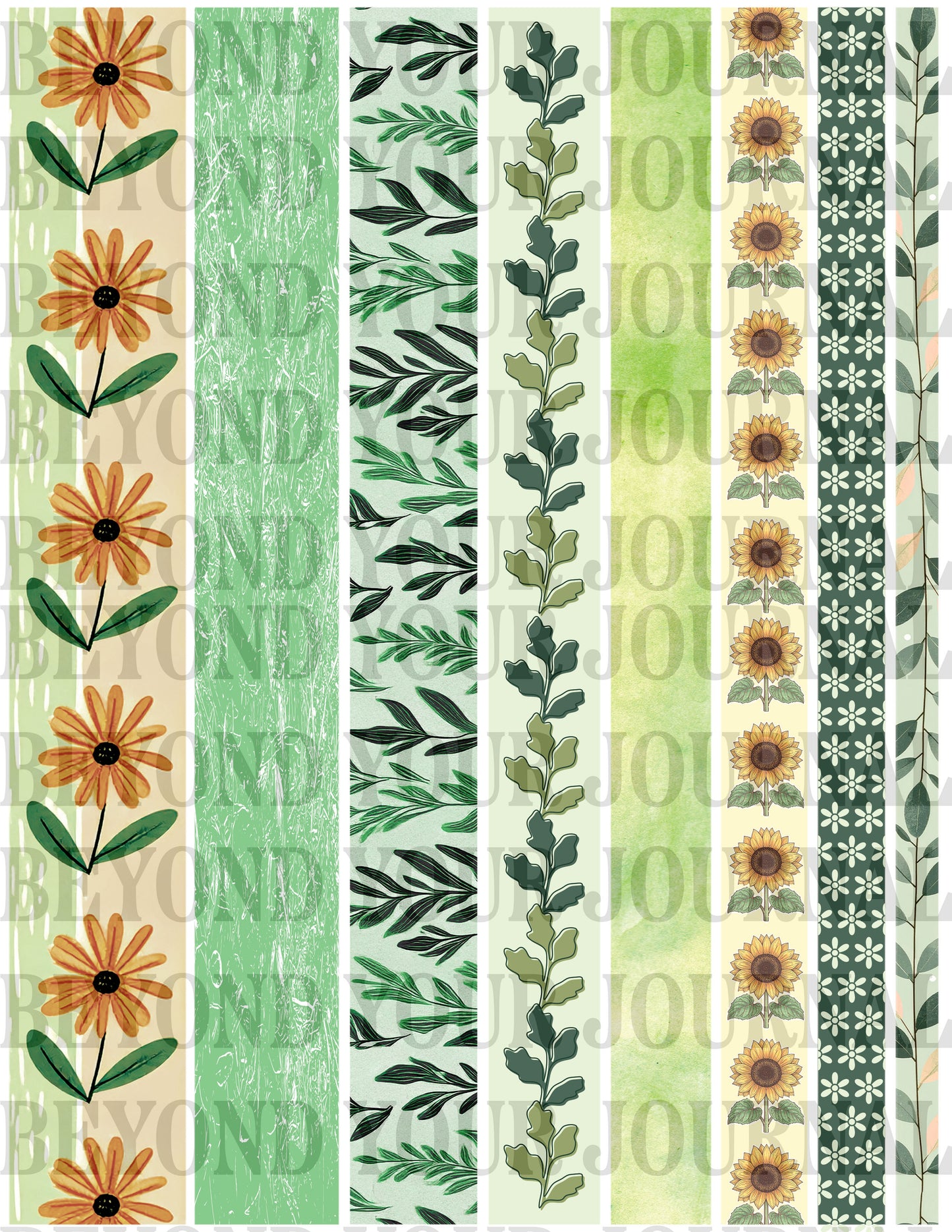 Sunlit Garden Printable Washi Tape Set 🌿
