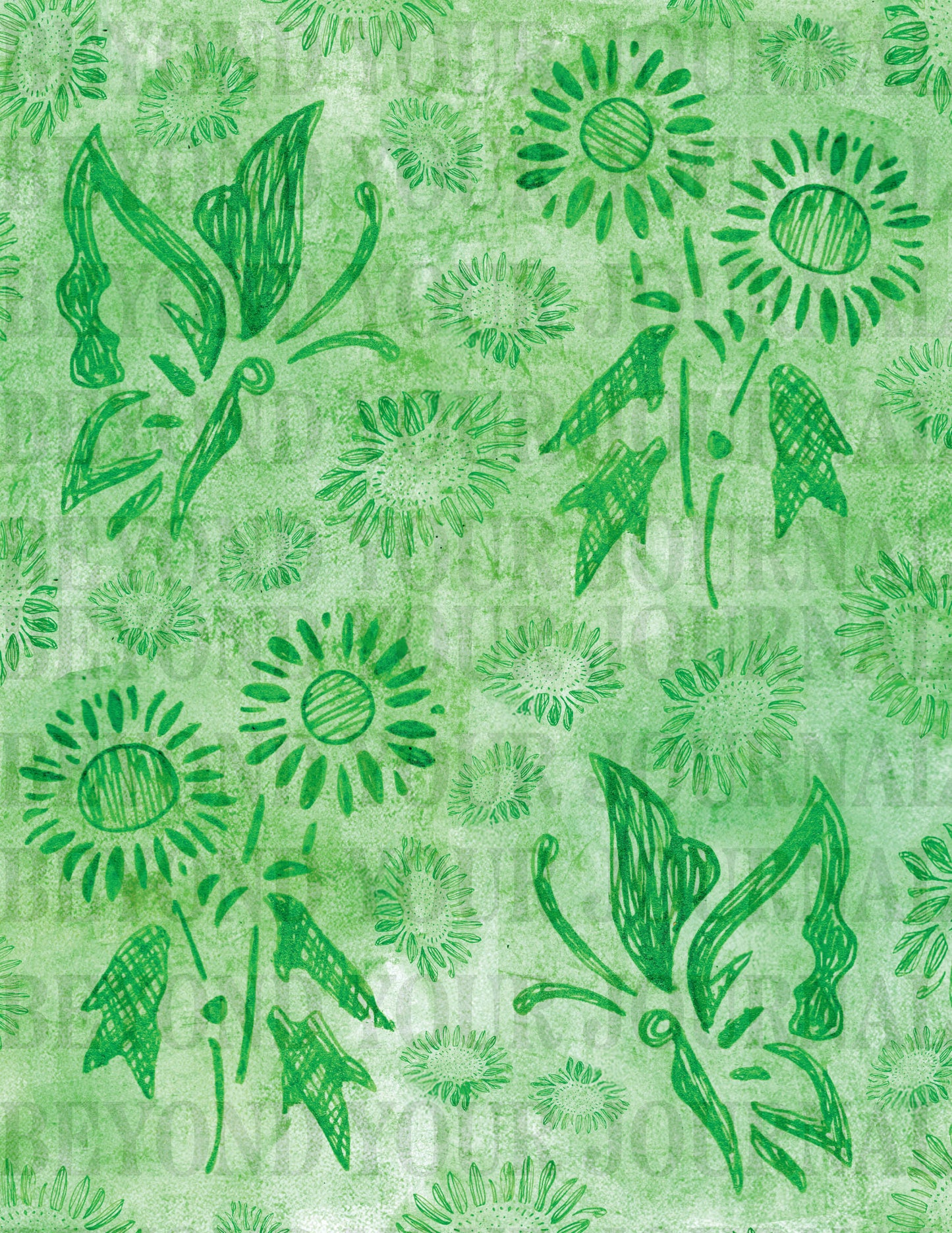 Bloom & Flutter Green Botanical Printable Paper ๐ฟ