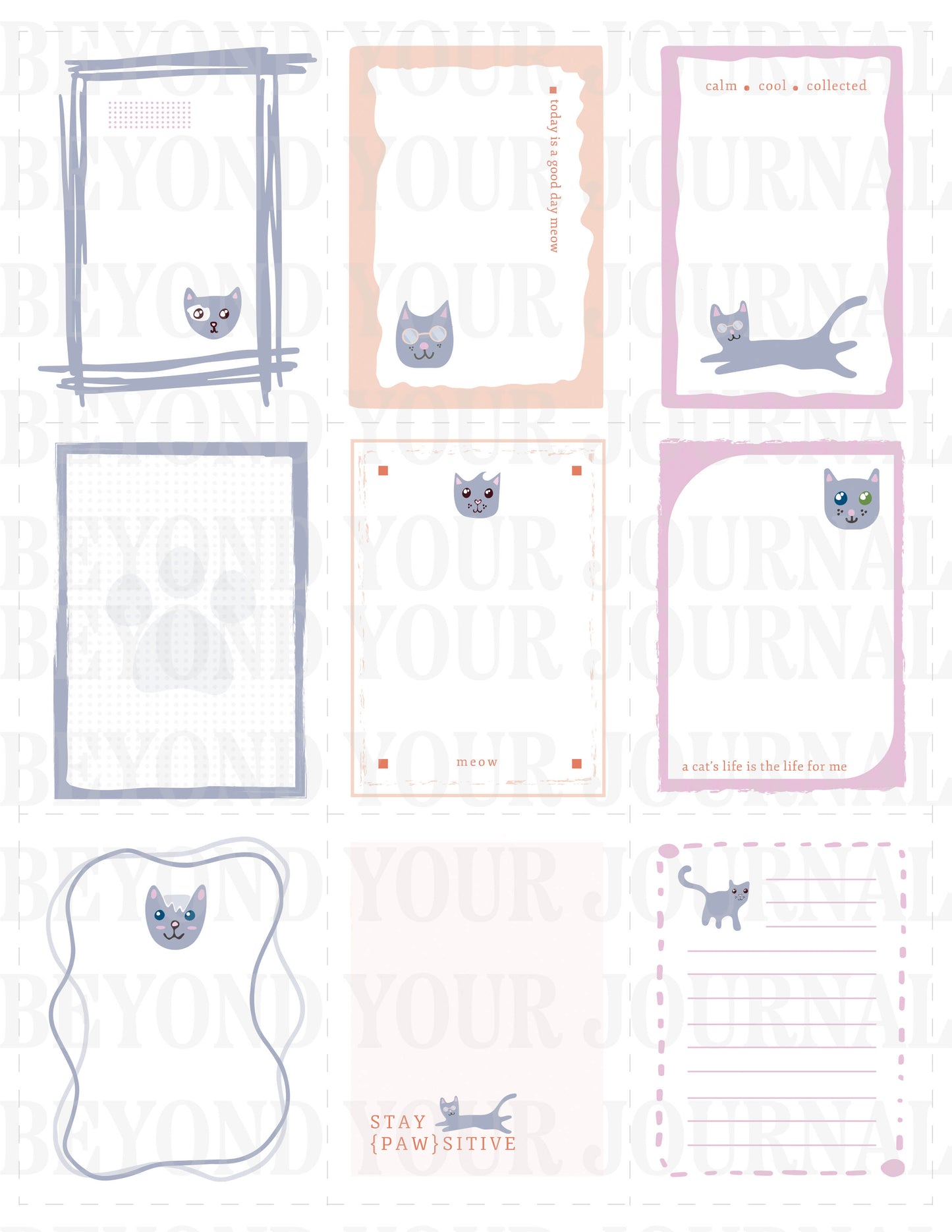 Whisker Wonders: Printable Cat Journaling Cards 🐱