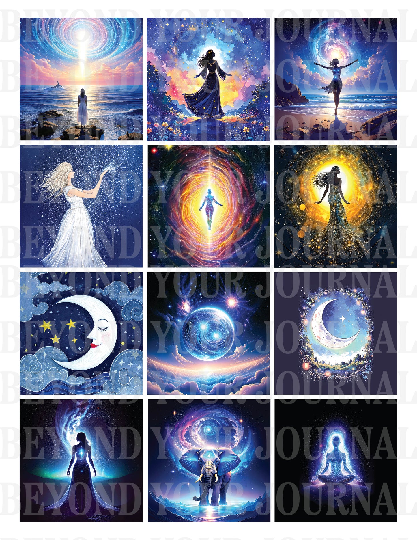 Cosmic Whispers: Printable Celestial Sticker Set ✨