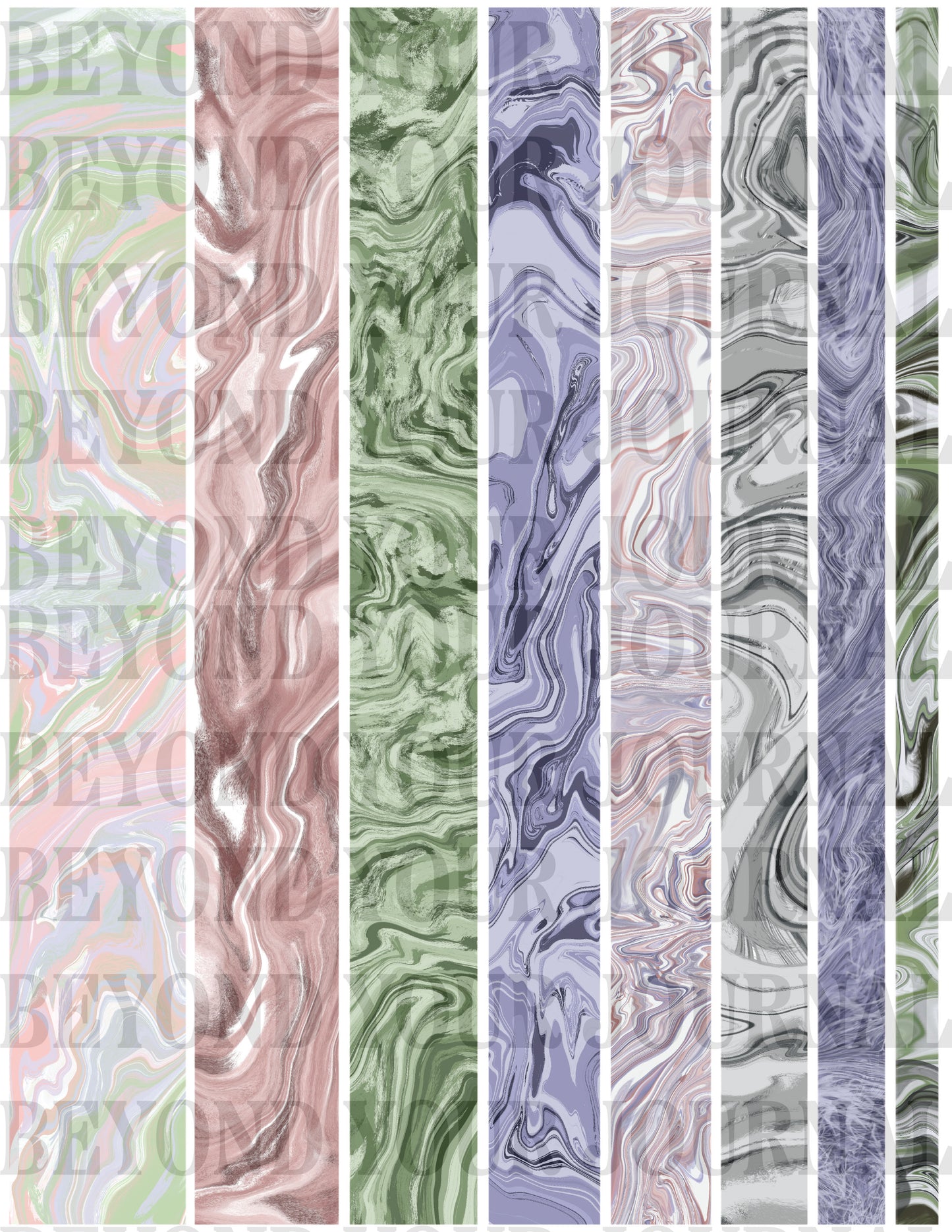 Marble Wash: Printable Washi Tape Set π