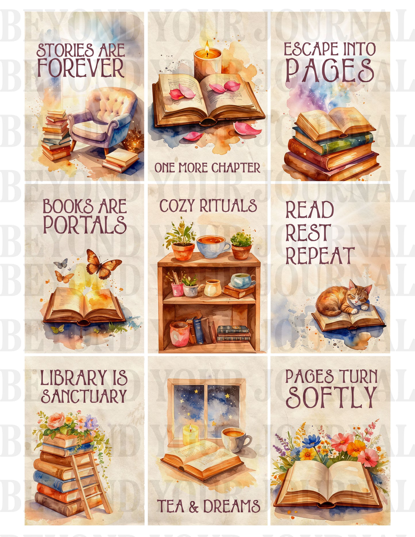 Bookish Bliss: Printable Journal Cards ☕