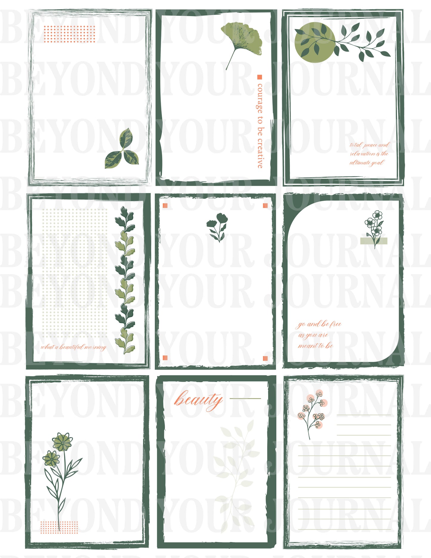 Botanical Moments: Printable Journaling Cards 🌸