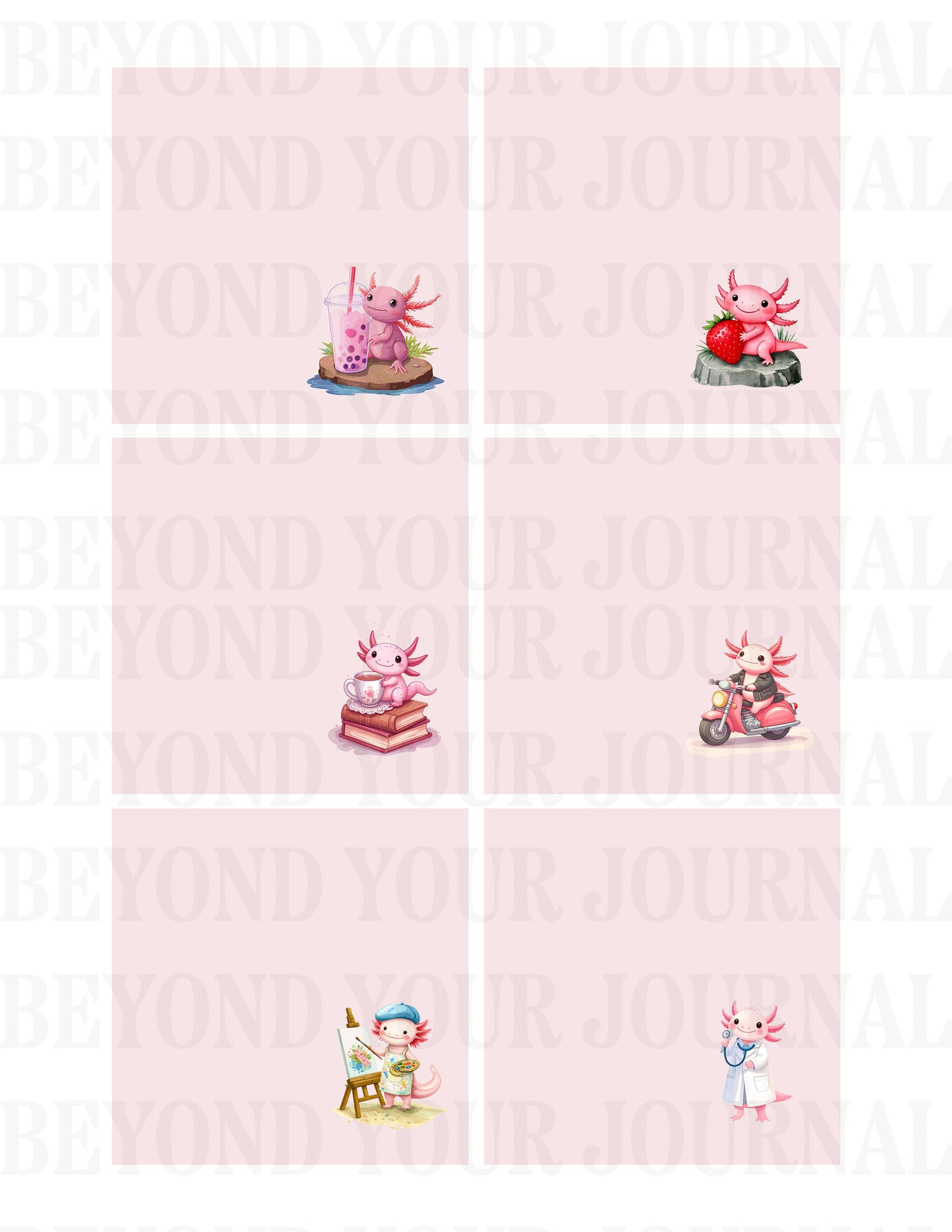 Axolotl Notes: Printable Notes Set π