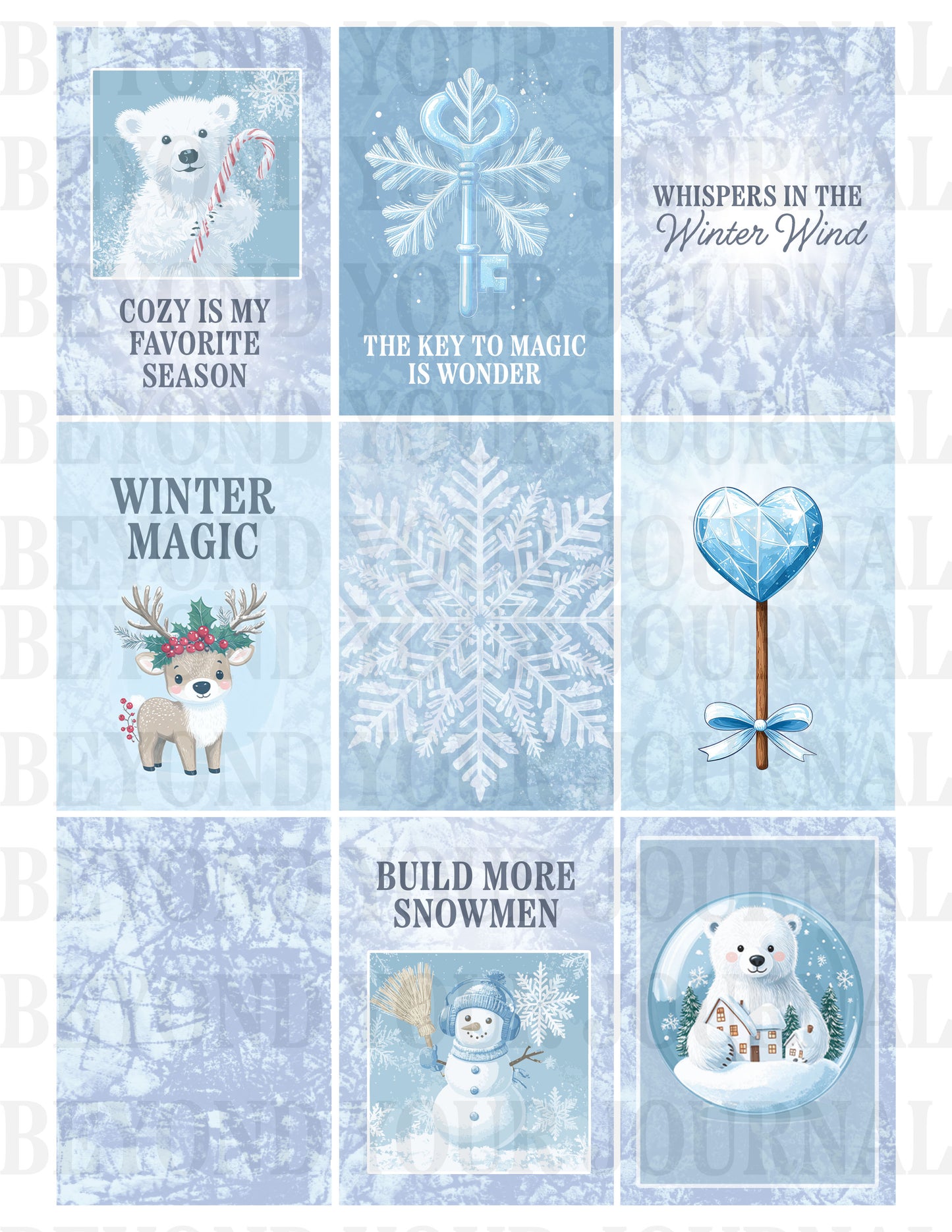 Glimmers of Winter Printable Journal Cards ☕