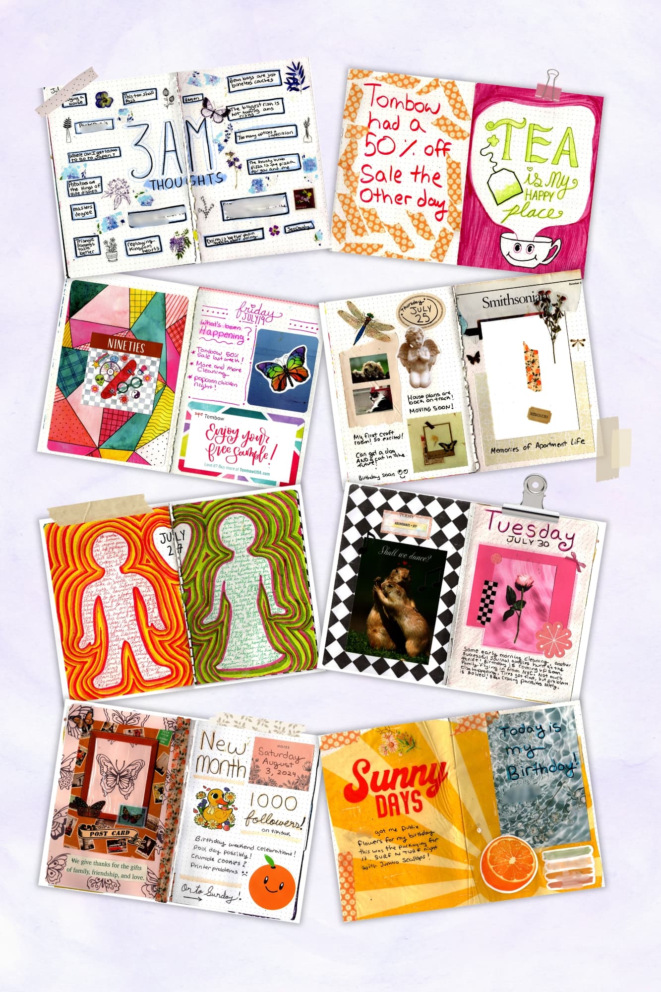 Purple creative journal page titled Things You Can Control