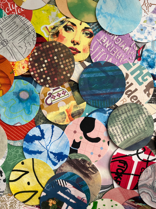 Assorted Paper Rounds for Collage (US Ship Only)