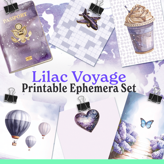 (Set) Lilac Voyage: Printable Ephemera Set