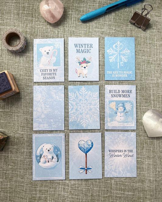 Glimmers of Winter Printable Journal Cards ☕