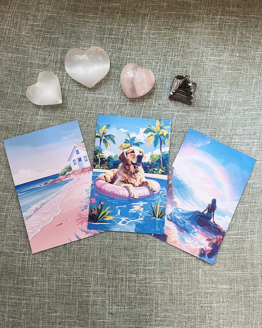 Coastal Daydreams Printable Postcard Set 🌴