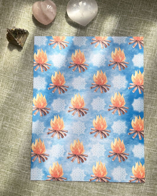 Frost & Flame: Cozy Winter Printable Paper ❄️