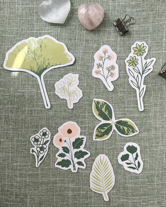 Calm Botanicals: Printable Sticker Sheet🌿