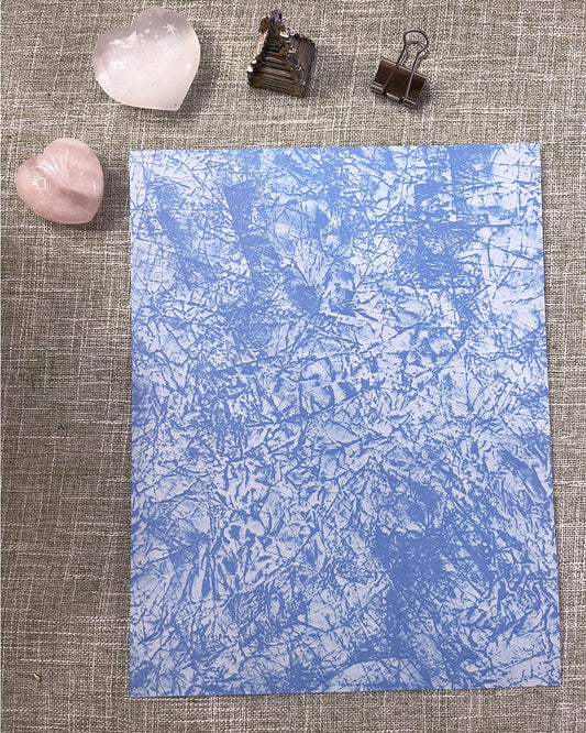 Icy Blue Crackled: Printable Texture Paper ❄️
