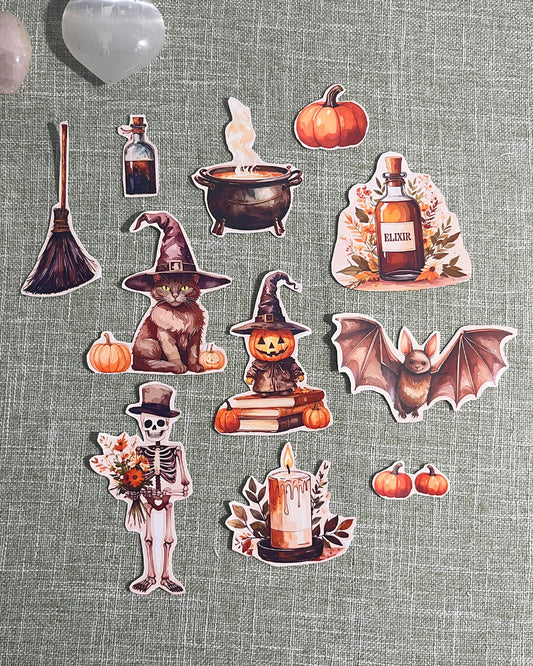 Enchanted Frights: Spooky Printable Sticker Set 🕯️
