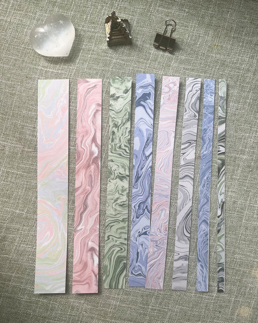 Marble Wash: Printable Washi Tape Set 🌊