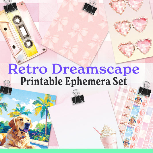 (Set) Retro Dreamscape: Printable Ephemera Set 🌈